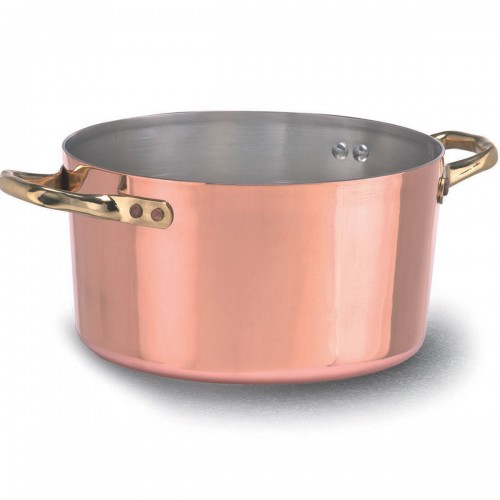 High casserole in tinned copper